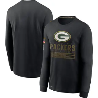 Green Bay Packers Men's 2020 Salute to Service Sideline Performance Long Sleeve T-Shirt - Black