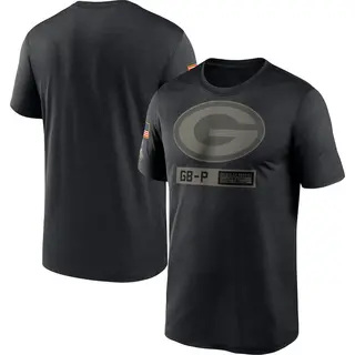 Green Bay Packers Men's 2020 Salute to Service Team Logo Performance T-Shirt - Black