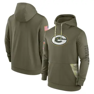 Green Bay Packers Men's 2022 Salute to Service Therma Performance Pullover Hoodie - Olive