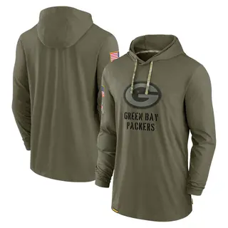 Green Bay Packers Men's 2022 Salute to Service Tonal Pullover Hoodie - Olive