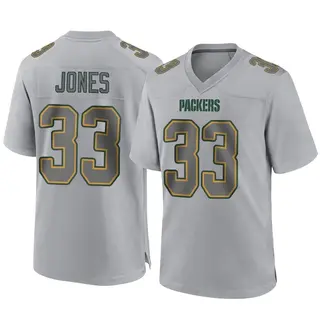 Green Bay Packers Men's Aaron Jones Game Atmosphere Fashion Jersey - Gray