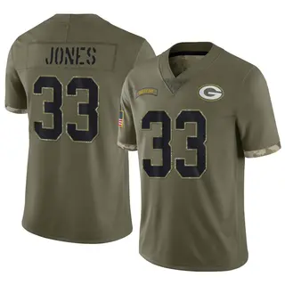 Green Bay Packers Men's Aaron Jones Limited 2022 Salute To Service Jersey - Olive