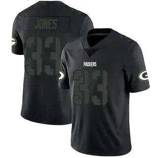 Green Bay Packers Men's Aaron Jones Limited Jersey - Black Impact
