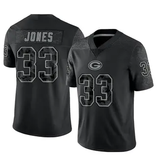 Green Bay Packers Men's Aaron Jones Limited Reflective Jersey - Black