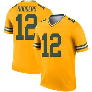 Green Bay Packers Men's Aaron Rodgers Legend Inverted Jersey - Gold