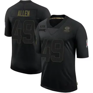 Green Bay Packers Men's Austin Allen Limited 2020 Salute To Service Jersey - Black
