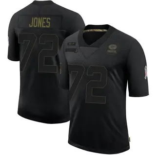 Green Bay Packers Men's Caleb Jones Limited 2020 Salute To Service Jersey - Black