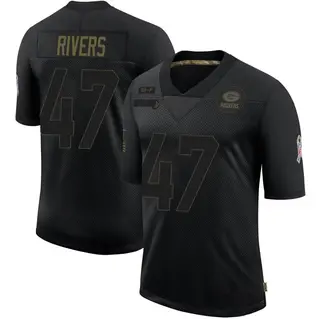 Green Bay Packers Men's Chauncey Rivers Limited 2020 Salute To Service Jersey - Black
