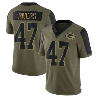 Green Bay Packers Men's Chauncey Rivers Limited 2021 Salute To Service Jersey - Olive