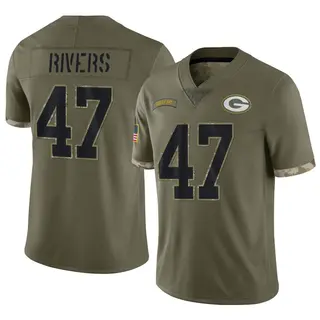 Green Bay Packers Men's Chauncey Rivers Limited 2022 Salute To Service Jersey - Olive