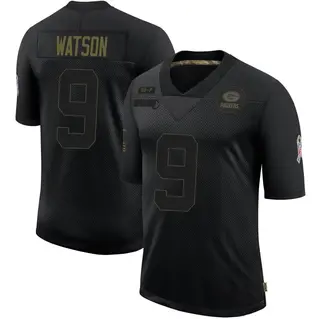 Green Bay Packers Men's Christian Watson Limited 2020 Salute To Service Jersey - Black