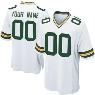 Green Bay Packers Men's Custom Game Jersey - White