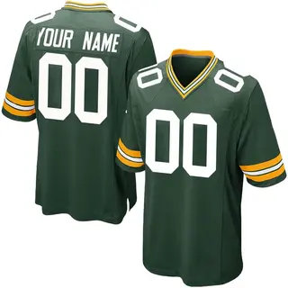 Green Bay Packers Men's Custom Game Team Color Jersey - Green