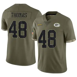 Green Bay Packers Men's DQ Thomas Limited 2022 Salute To Service Jersey - Olive