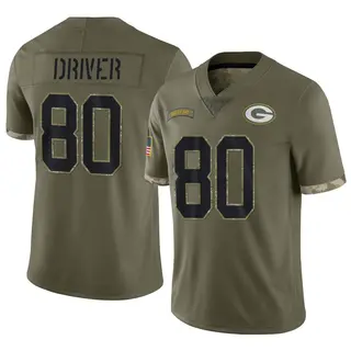 Green Bay Packers Men's Donald Driver Limited 2022 Salute To Service Jersey - Olive