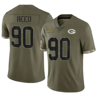 Green Bay Packers Men's Jarran Reed Limited 2022 Salute To Service Jersey - Olive