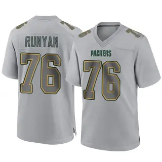 Green Bay Packers Men's Jon Runyan Game Atmosphere Fashion Jersey - Gray