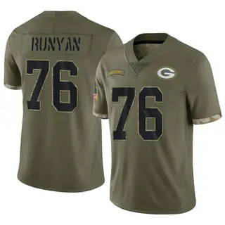 Green Bay Packers Men's Jon Runyan Limited 2022 Salute To Service Jersey - Olive