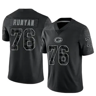 Green Bay Packers Men's Jon Runyan Limited Reflective Jersey - Black