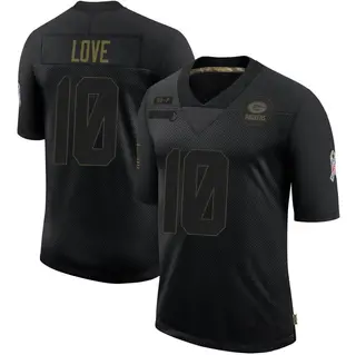 Green Bay Packers Men's Jordan Love Limited 2020 Salute To Service Jersey - Black