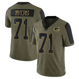 Green Bay Packers Men's Josh Myers Limited 2021 Salute To Service Jersey - Olive