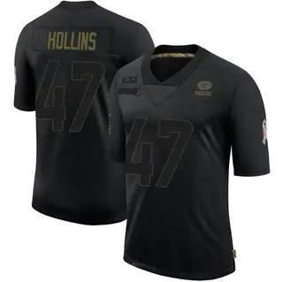 Green Bay Packers Men's Justin Hollins Limited 2020 Salute To Service Jersey - Black