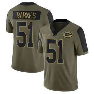 Green Bay Packers Men's Krys Barnes Limited 2021 Salute To Service Jersey - Olive
