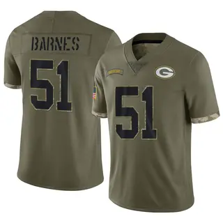 Green Bay Packers Men's Krys Barnes Limited 2022 Salute To Service Jersey - Olive