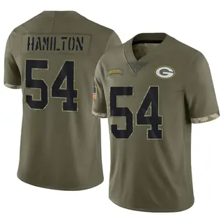 Green Bay Packers Men's LaDarius Hamilton Limited 2022 Salute To Service Jersey - Olive