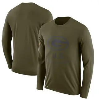 Green Bay Packers Men's Legend 2018 Salute to Service Sideline Performance Long Sleeve T-Shirt - Olive