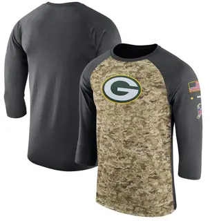 Green Bay Packers Men's Legend Salute to Service 2017 Sideline Performance Three-Quarter Sleeve T-Shirt - Camo/Anthracite