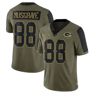 Green Bay Packers Men's Luke Musgrave Limited 2021 Salute To Service Jersey - Olive