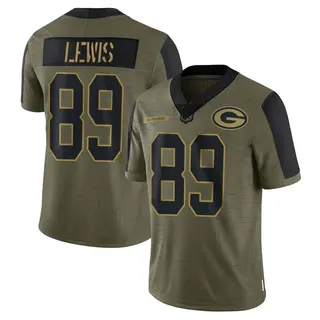 Green Bay Packers Men's Marcedes Lewis Limited 2021 Salute To Service Jersey - Olive