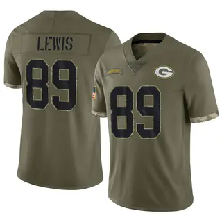 Green Bay Packers Men's Marcedes Lewis Limited 2022 Salute To Service Jersey - Olive