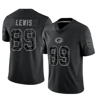 Green Bay Packers Men's Marcedes Lewis Limited Reflective Jersey - Black