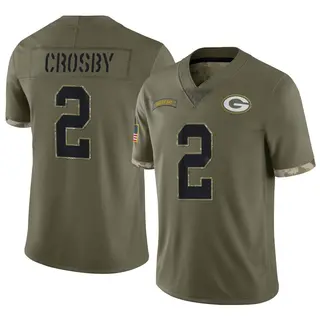 Green Bay Packers Men's Mason Crosby Limited 2022 Salute To Service Jersey - Olive