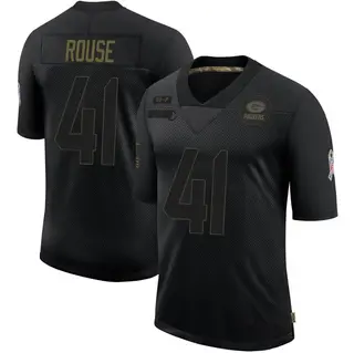 Green Bay Packers Men's Nydair Rouse Limited 2020 Salute To Service Jersey - Black