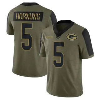 Green Bay Packers Men's Paul Hornung Limited 2021 Salute To Service Jersey - Olive