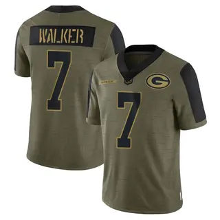 Green Bay Packers Men's Quay Walker Limited 2021 Salute To Service Jersey - Olive
