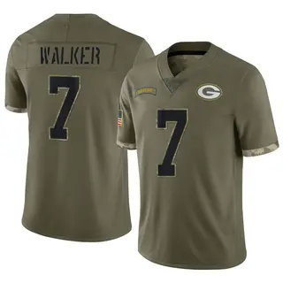 Green Bay Packers Men's Quay Walker Limited 2022 Salute To Service Jersey - Olive