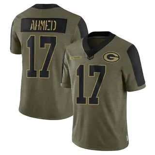 Green Bay Packers Men's Ramiz Ahmed Limited 2021 Salute To Service Jersey - Olive