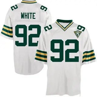 Green Bay Packers Men's Reggie White Authentic Mitchell and Ness Throwback Jersey - White