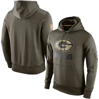 Green Bay Packers Men's Salute To Service KO Performance Hoodie - Olive