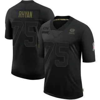 Green Bay Packers Men's Sean Rhyan Limited 2020 Salute To Service Jersey - Black