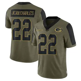 Green Bay Packers Men's Shemar Jean-Charles Limited 2021 Salute To Service Jersey - Olive
