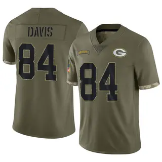 Green Bay Packers Men's Tyler Davis Limited 2022 Salute To Service Jersey - Olive
