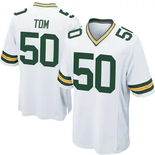 Green Bay Packers Men's Zach Tom Game Jersey - White