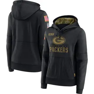 Green Bay Packers Women's 2020 Salute to Service Performance Pullover Hoodie - Black