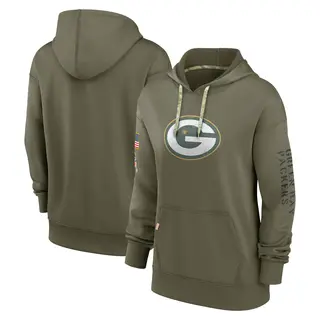 Green Bay Packers Women's 2022 Salute To Service Performance Pullover Hoodie - Olive