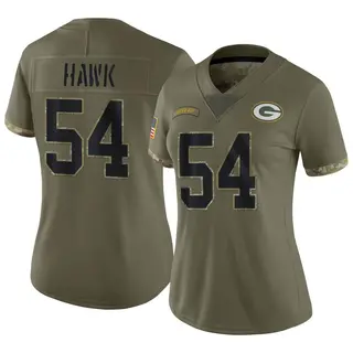 Green Bay Packers Women's A.J. Hawk Limited 2022 Salute To Service Jersey - Olive
